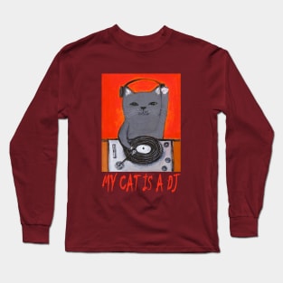 OG DJ - My cat is a DJ (Grey) Long Sleeve T-Shirt